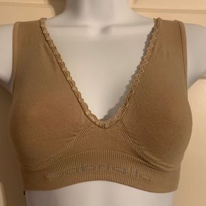 Supportive Nursing or Breastfeeding Sleep Bra. Beige / Medium